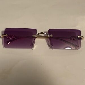 Purple Rimless Sunglasses